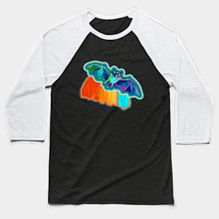 Psychedelic Retro Bat Pattern by Robert Phelps Baseball T-Shirt